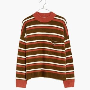 Madewell Redmond Mockneck Pocket Sweater in Stripe